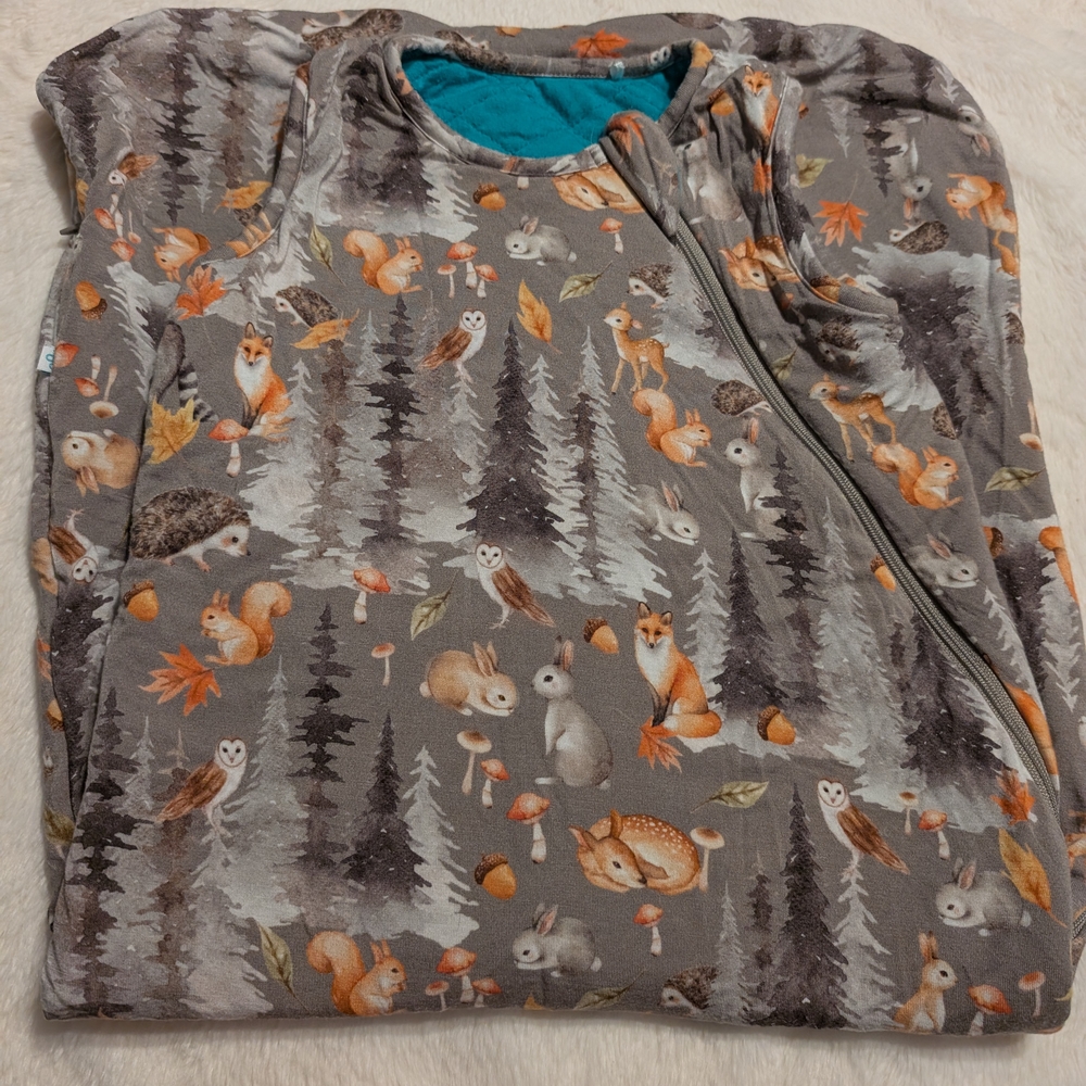 Gray Woodland Animal Print Sleep Sack